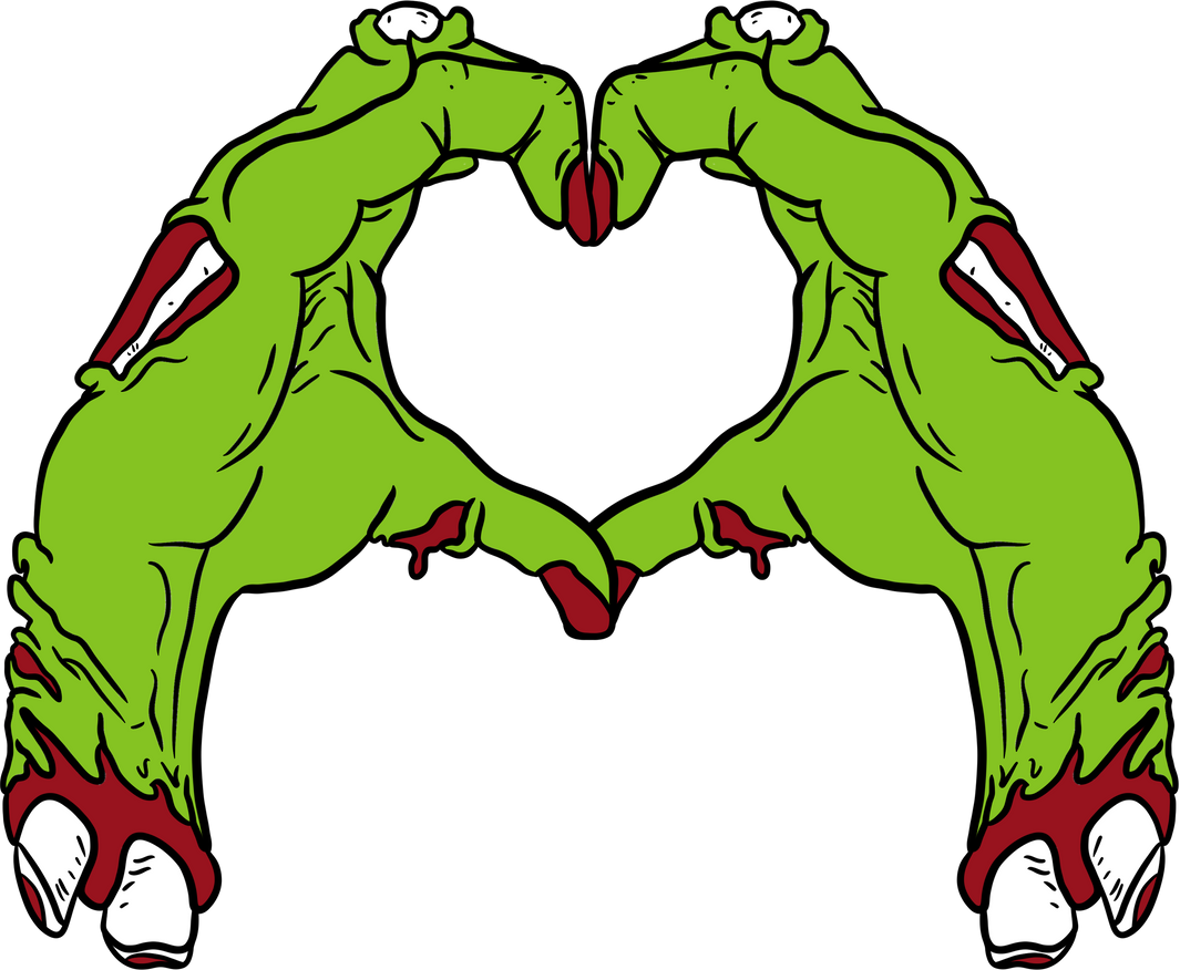 Zombie Hand With Heart Shape Gesture